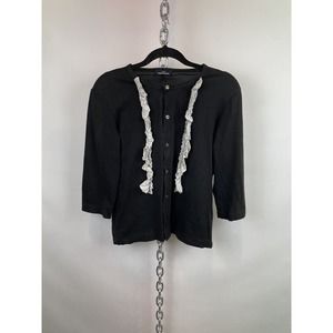 Comme Des Garçon Black Ruffle LS Cardigan Size Small‎